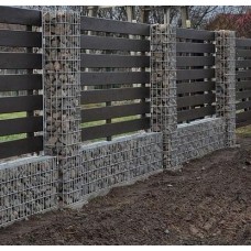 Габион столб с клипсами оцинкованный (Ц) для забора 0,3х0,3х2х4,8х50х50 мм ГОСТ Р 58120-2018