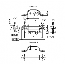 Скоба двухместная для крепления трубопроводов стальная никелированная исп. 1 12,9 4 мм ГОСТ 24134-80